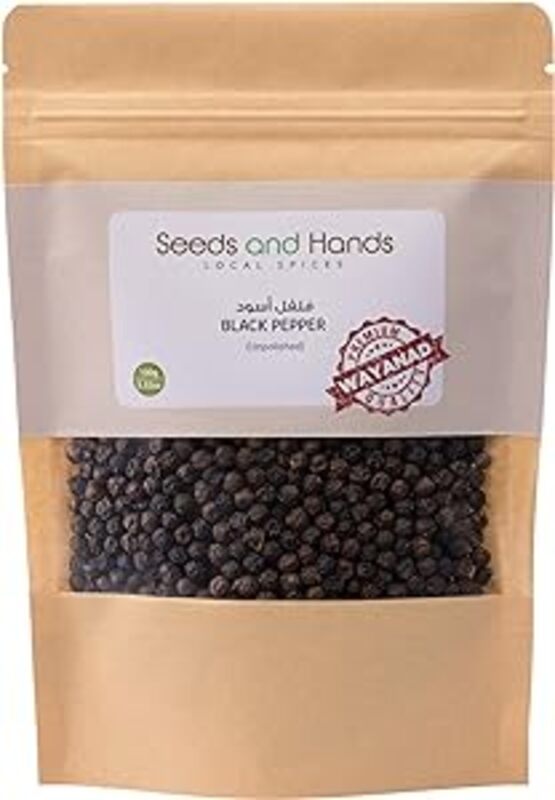 Seeds and Hands Tellicherry Special Extra Bold Black Pepper/Kali Mirch Whole (100g)